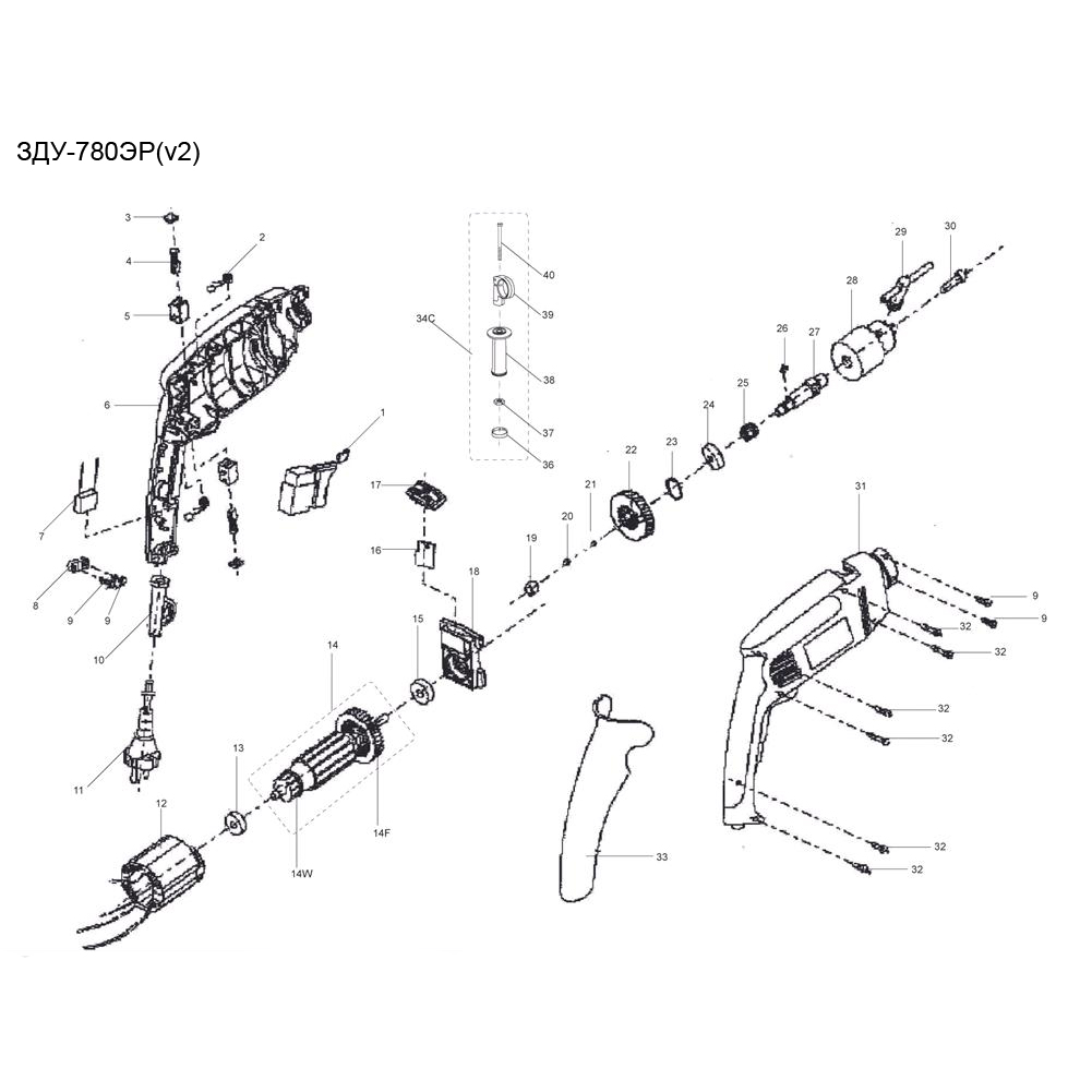 Дрель ударная ЗДУ-780ЭР
